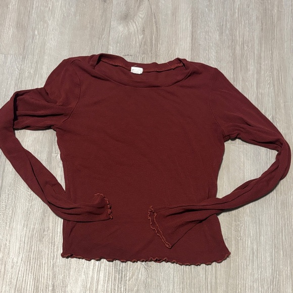 Garage Tops - Garage Burgundy Long Sleeve Tee